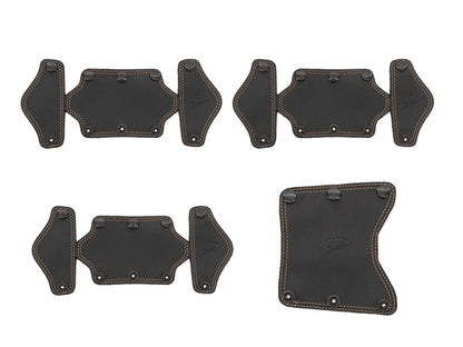 GoWesty interior leather trim kit with dark leather panels and stitching, designed for vehicle interior upgrade.