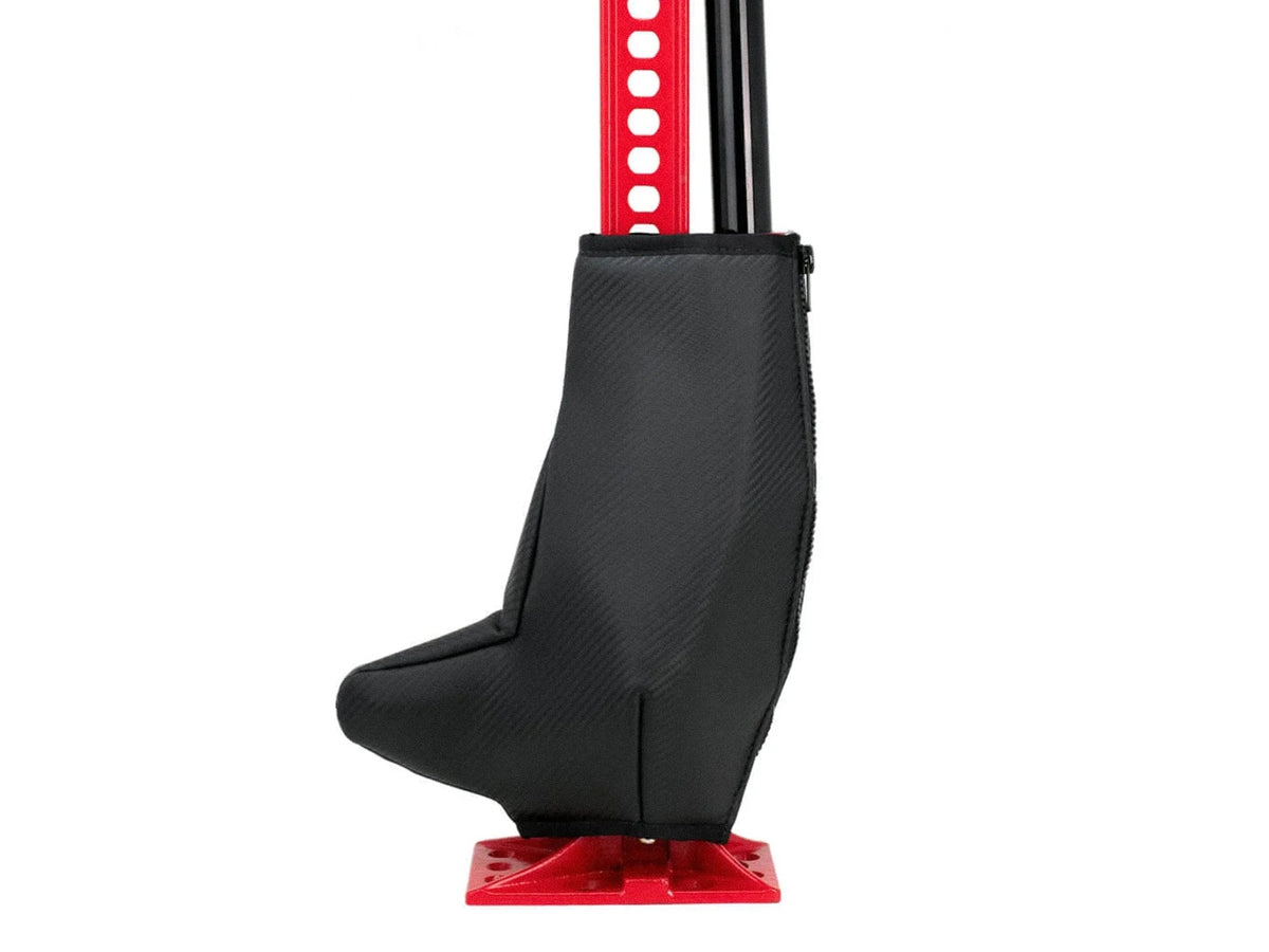 GoWesty Hi-Lift Jack Cover in black, designed to protect and conceal a vehicle recovery jack