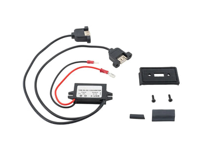 GoWesty USB charging port conversion installed in a map light, providing convenient USB charging access for vehicles.