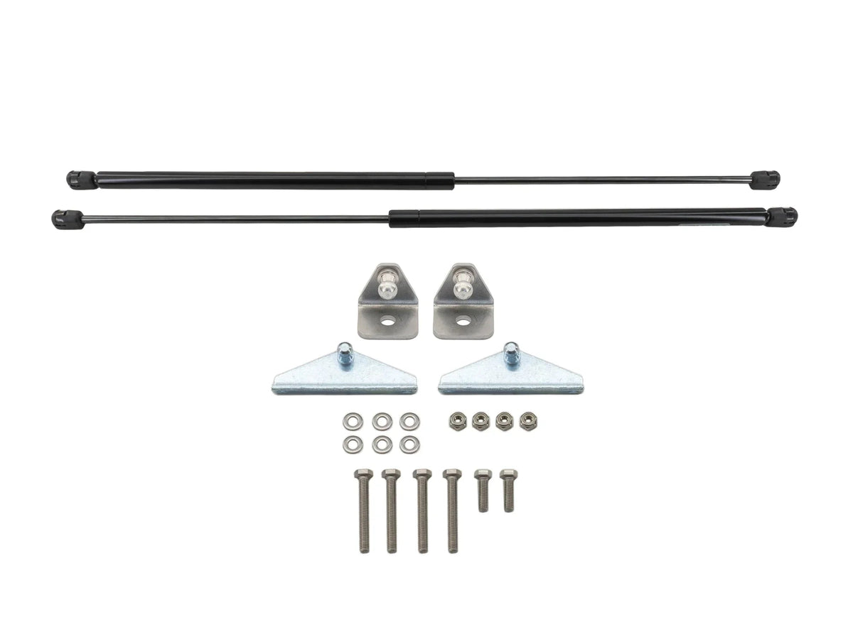 GoWesty Pop-Top Lift Assist (Basic Kit) for Vanagon, showing the compact hardware components installed on a vehicle roof.