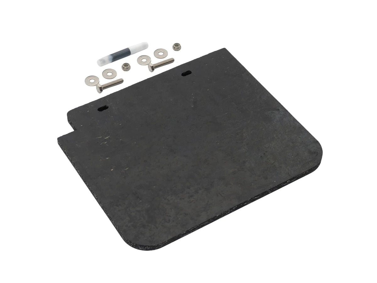 GoWesty Vanagon mud flap repair kit with black rubber patches and tools for easy replacement and maintenance.