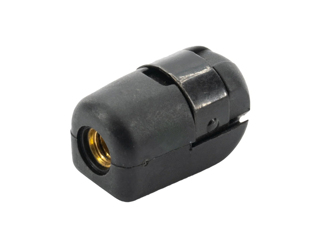 GoWesty GW-STRUT-44.5-90-L gas strut end fitting, close-up view of threaded metal component