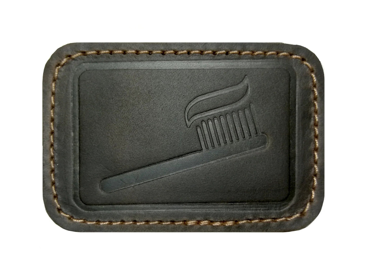 GoWesty leather patches for combi bags, showcasing durable, stylish leather accents on bag surfaces.