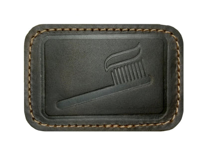 GoWesty leather patches for combi bags, showcasing durable, stylish leather accents on bag surfaces.