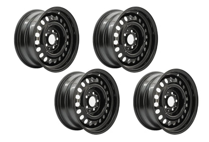 GoWesty 15-inch steel wheel set for Bus and Vanagon 2WD/4WD vehicles, featuring durable steel construction and classic design.