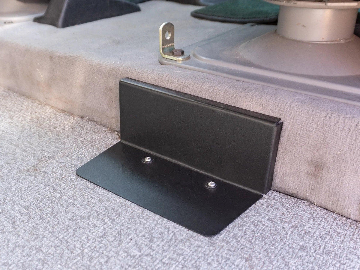 GoWesty Eurovan Rear Heater Delete Kit showing metal components and installation parts on a plain background.