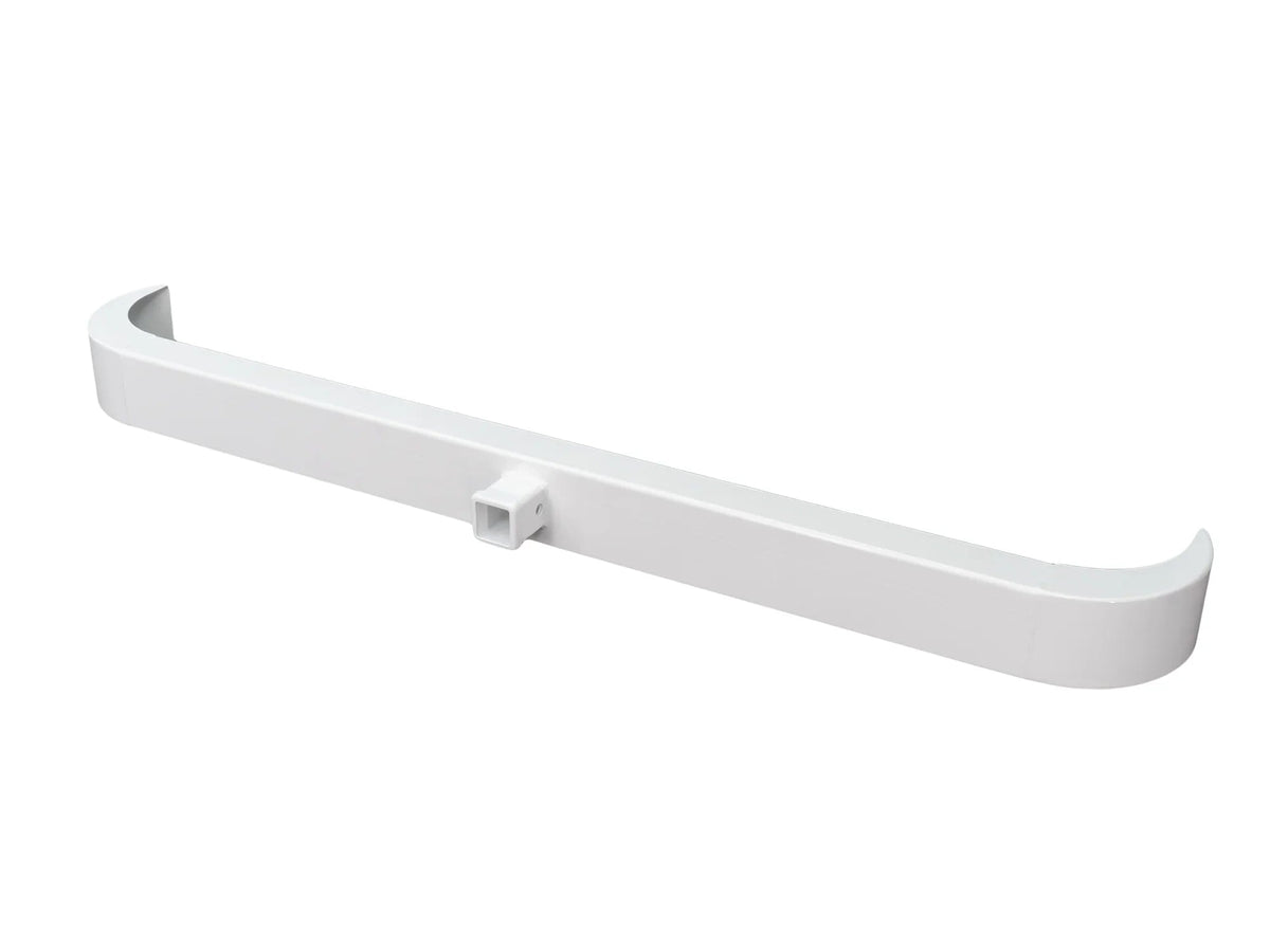 GoWesty rear bumper with integrated hitch for bus van, black metal design