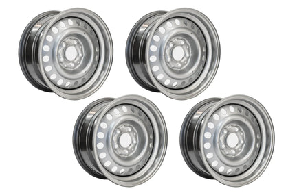 GoWesty 15-inch steel wheel set for Bus and Vanagon 2WD/4WD vehicles, featuring durable steel construction and classic design.