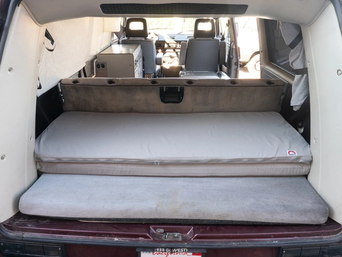 GoWesty large mattress topper slip-cover showing a soft, fitted fabric designed to protect and extend the life of the mattress topper.