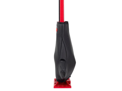 GoWesty Hi-Lift Jack Cover in black fabric, designed to protect a vehicle-mounted recovery jack