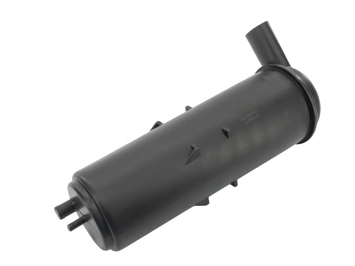 GoWesty charcoal emissions canister for vehicle air purification, shown in a close-up image with detailed components.