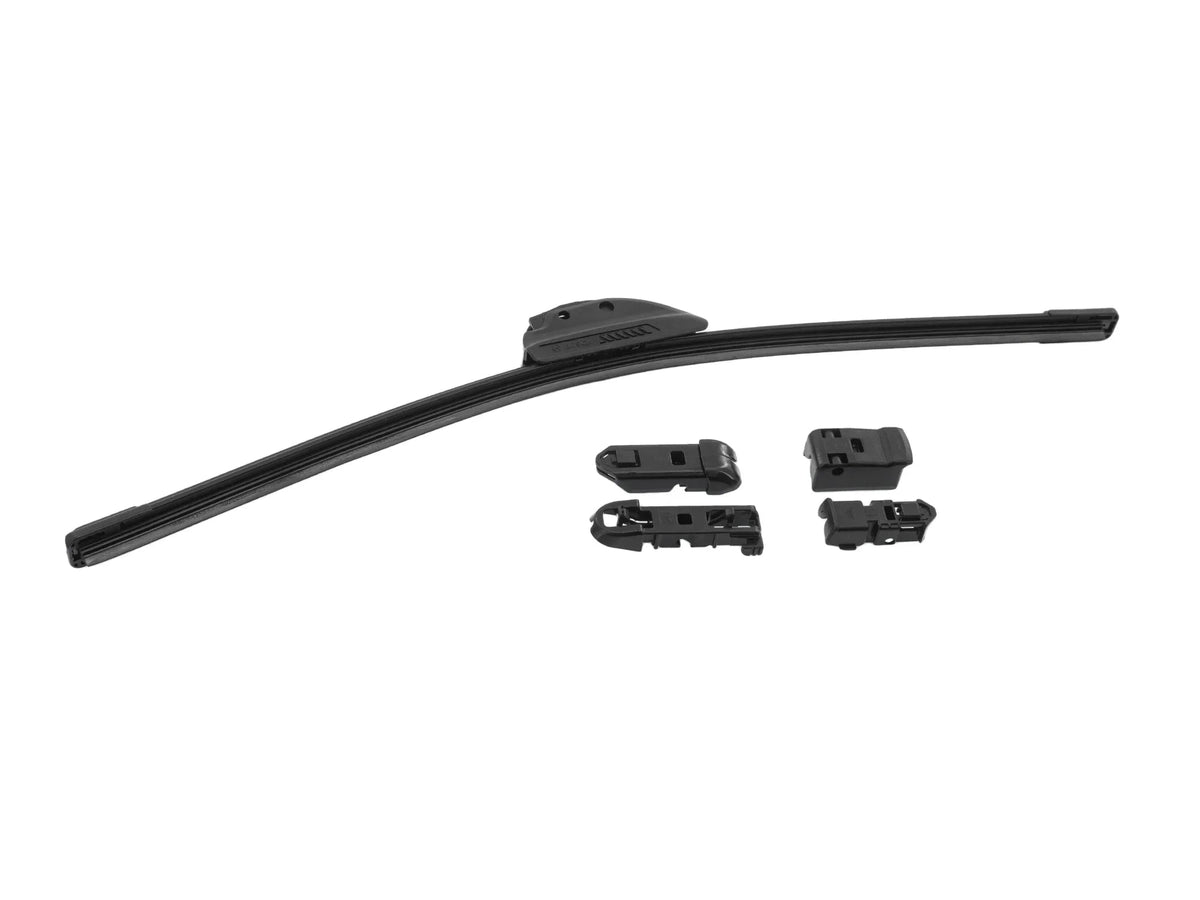 GoWesty 21-inch heavy-duty wiper blade installed on a Vanagon, showing durable rubber edge and sturdy metal frame.