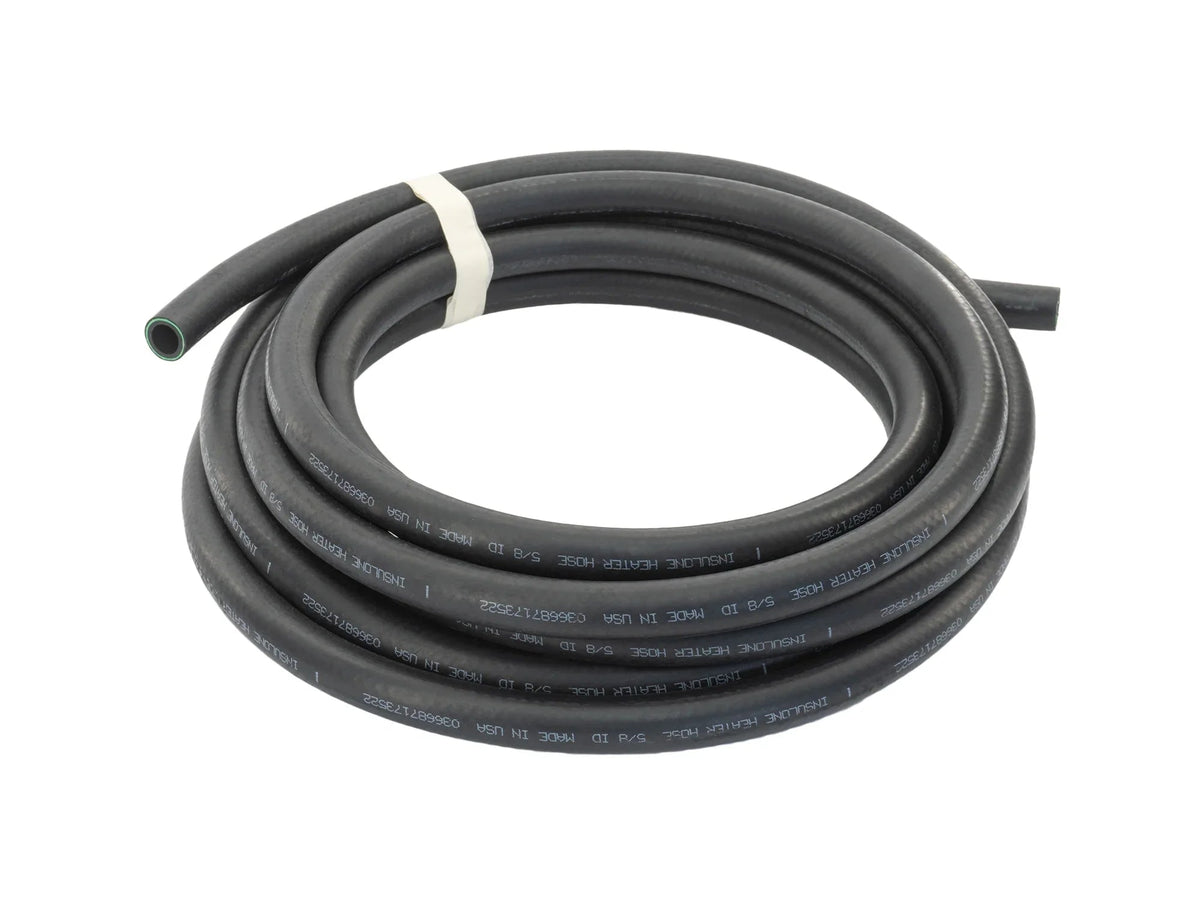 GoWesty 16mm heater hose for Vanagon showing flexible rubber tubing with metal fittings on each end.