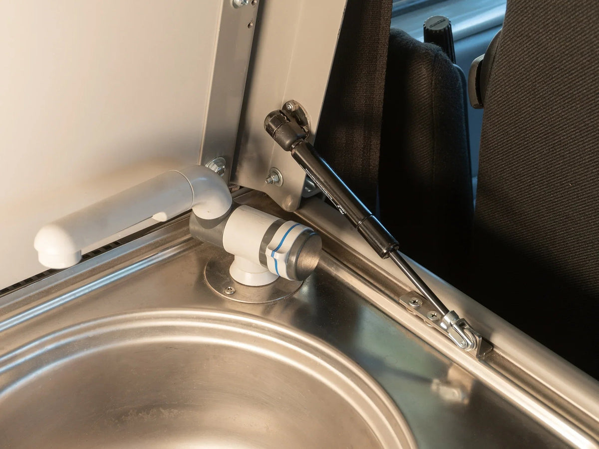 GoWesty Stove Lid Gas Strut Conversion Kit for Vanagon, hardware for assisted lid opening