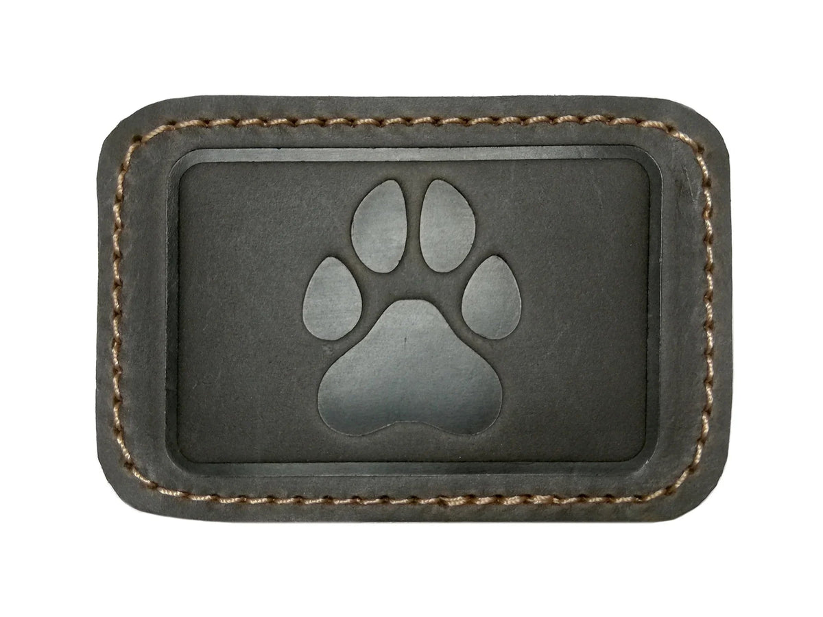 GoWesty leather patches for combi bags, featuring rustic brown leather with stitched detailing, designed for repair and customization.