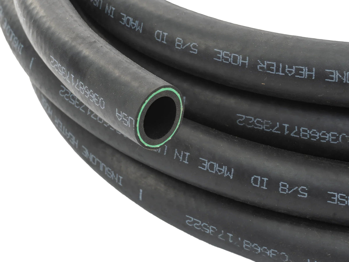 GoWesty 16mm heater hose for Vanagon, flexible rubber tubing for engine heating system, shown in close-up view.