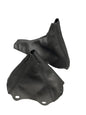 BMW F30 2014-2019 M4 Competition genuine leather and suede shift and handbrake boot cover set by JTS Custom Upholstery.