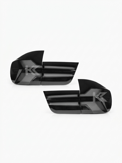 BMW X5 E70 tail light assembly with 35W LED running lights and dynamic turn signal, replacement part by K2 Industries.