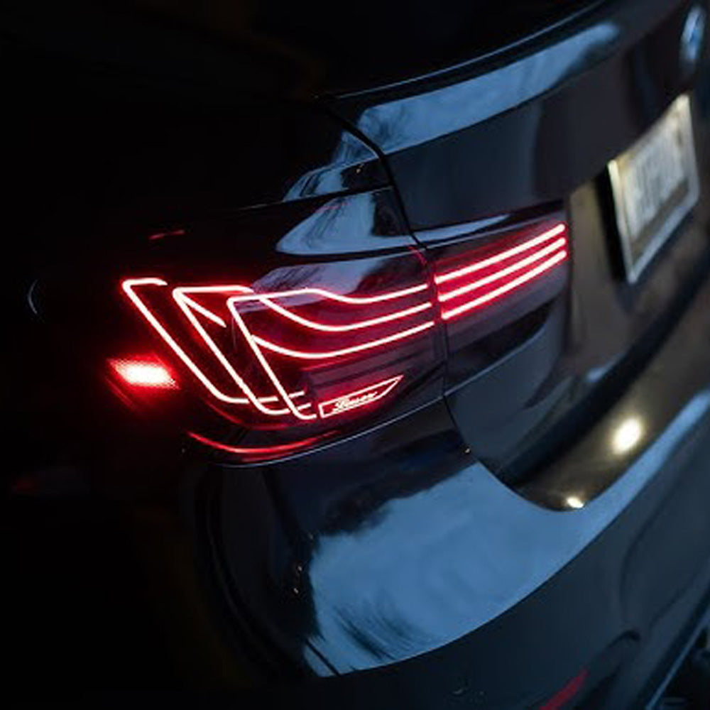 High-quality BMW F30 and M3 F80 CSL laser tail lights by Palenon Performance, showcasing sleek, modern automotive lighting.