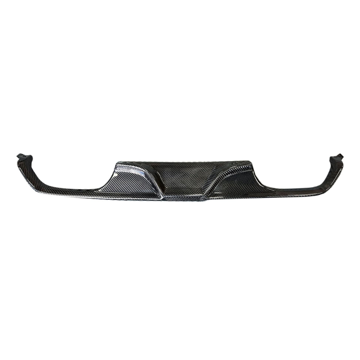 BMW 3/4 Series F80/F82/F83 carbon fiber diffuser by K2 Industries, showcasing sleek aerodynamic design and lightweight construction.