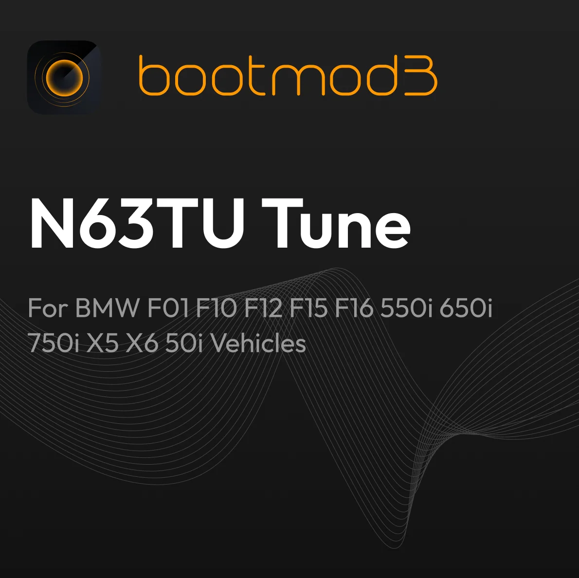 Bootmod3 N63TU tuning module for BMW F01, F10, F12, F15, F16 550i, 650i, 750i, X5, X6 50i vehicles, installed on engine.