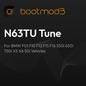 Bootmod3 N63TU tuning module for BMW F01, F10, F12, F15, F16 550i, 650i, 750i, X5, X6 50i vehicles, installed on engine.