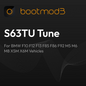 Bootmod3 S63TU tuning module for BMW F10, F12, F13, F85, F86, F92 M5, M6, M8, X5M, X6M vehicles, installed on engine.