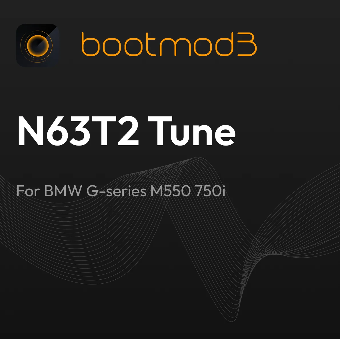 Bootmod3 N63T2 tuning module for BMW G-Series M550 and 750I engines, shown installed in the engine bay of a BMW vehicle.