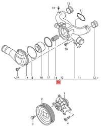 6.3L W12 07P121121B GENUINE OEM W12 Audi Engine Thermostat Housing 2012-2016