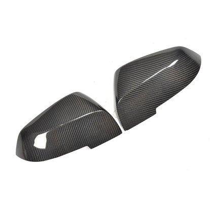 K2 Industries carbon fiber mirror covers for BMW F10 F11 F18 5 Series, 2014–2016, performance style replacement accessories