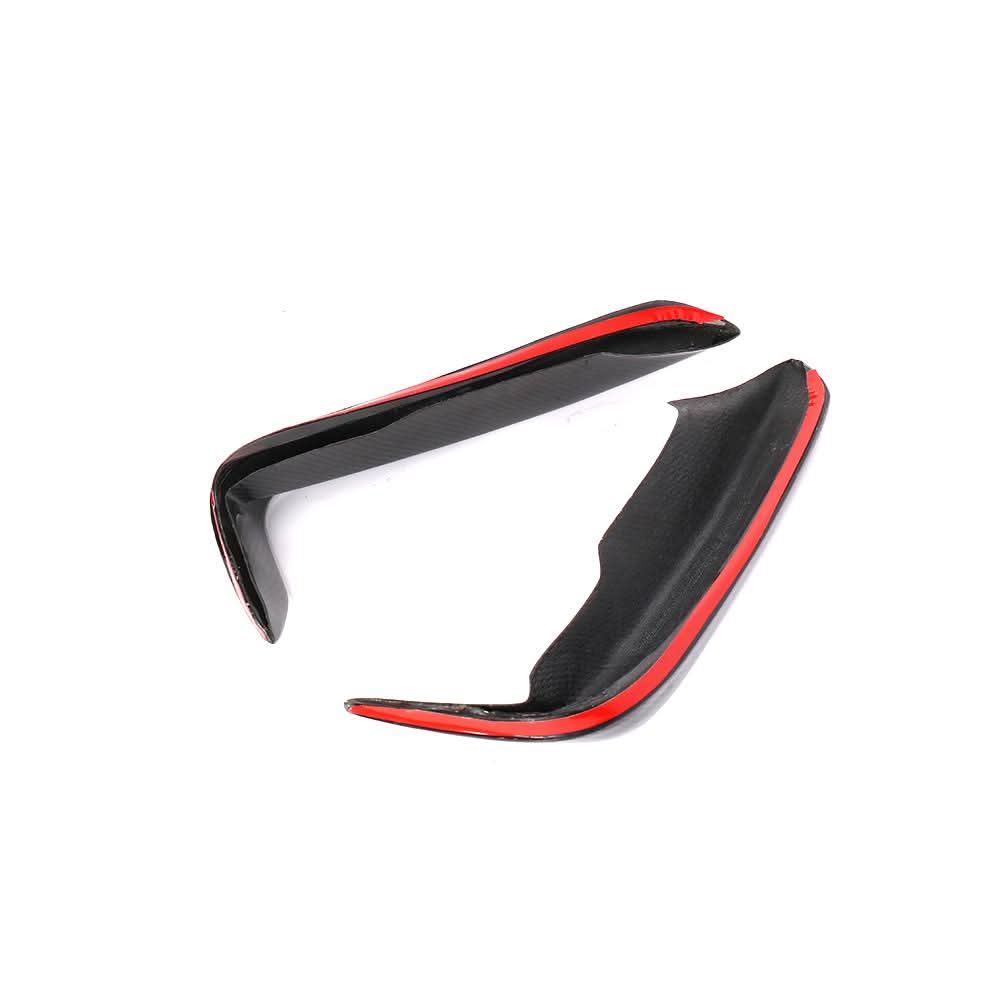 K2 Industries carbon fiber fog light splitter canards installed on BMW F30/F31/F35 M Sport front bumper, 2013–2018.