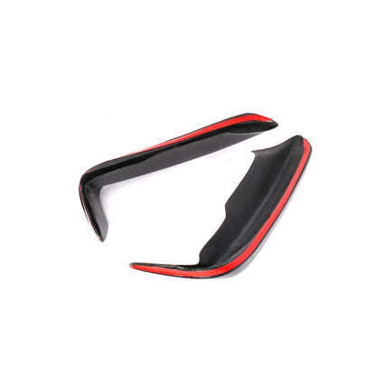 K2 Industries carbon fiber fog light splitter canards installed on BMW F30/F31/F35 M Sport front bumper, 2013–2018.
