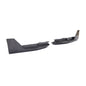Pair of dry carbon fiber front splitter winglets for BMW G80 M3 and G82/G83 M4 Competition by K2 Industries, showcasing sleek aerodynamic design.