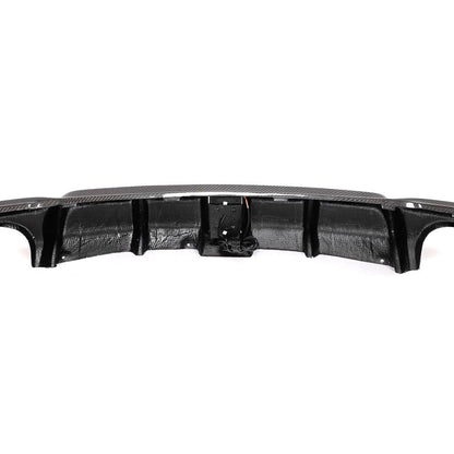 Carbon fiber F30 rear diffuser with brake light for BMW 3 Series F30/F31 2013-2018, featuring sporty design and M Sport style.