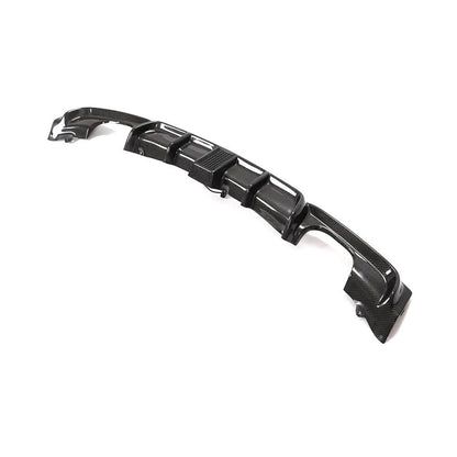 Carbon fiber rear diffuser with integrated LED brake light for BMW F30 & F31 M Sport, 2013-2018, by K2 Industries.