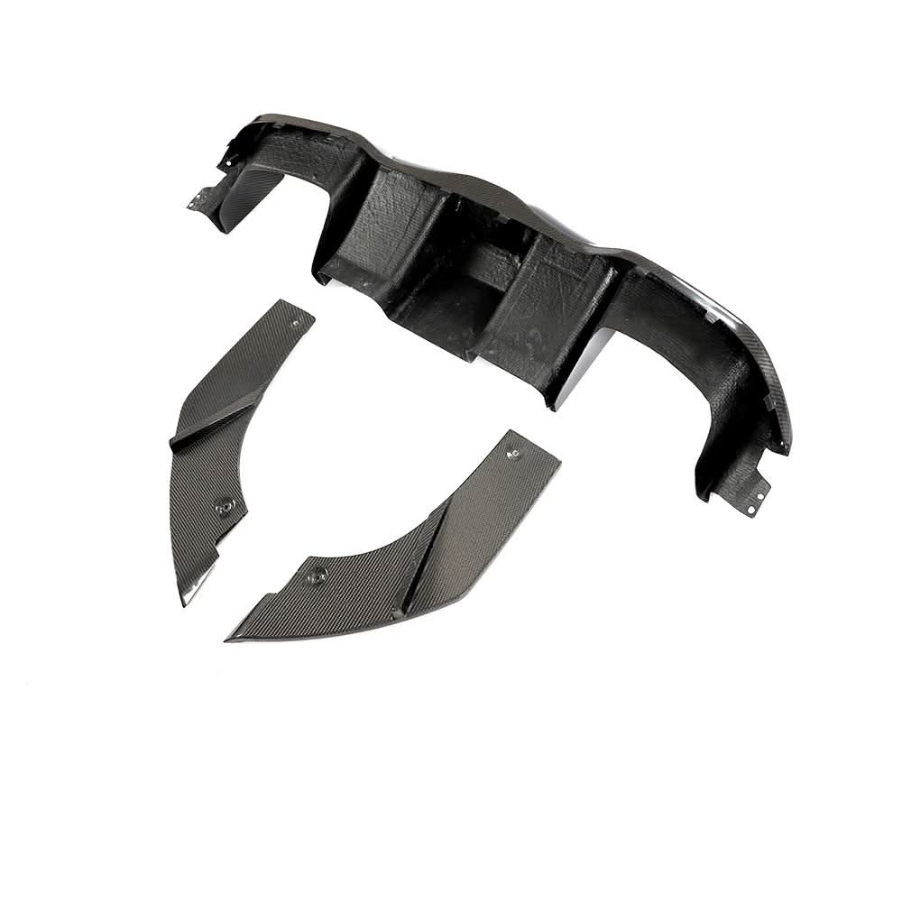 Gloss carbon fiber rear diffuser for BMW M2 F87 & M2 Competition, designed for aerodynamic enhancement and sporty look.