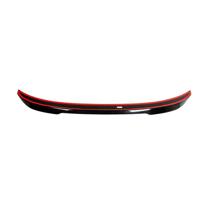 K2 Industries dry carbon fiber rear trunk spoiler for BMW F30, F35 3 Series and F80 M3, showing sleek, aerodynamic design