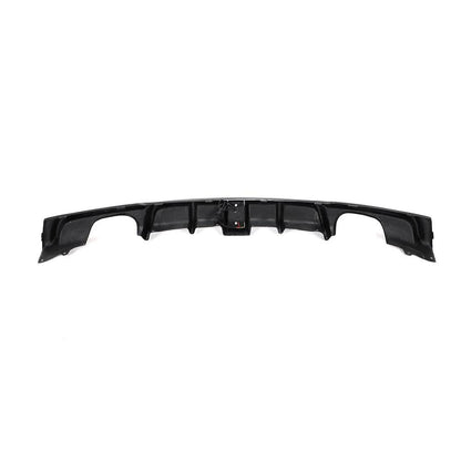 Carbon fiber rear diffuser with LED brake light for BMW F30 & F31 M Sport, showing sleek design and integrated LED lighting.