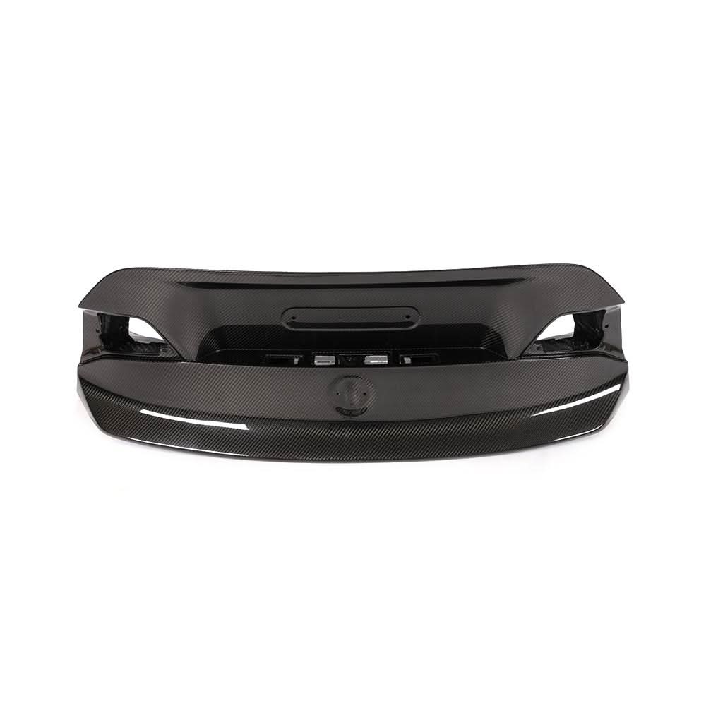 Carbon fiber trunk lid with high ducktail spoiler for BMW F32 4-Series and F82 M4 coupe by K2 Industries