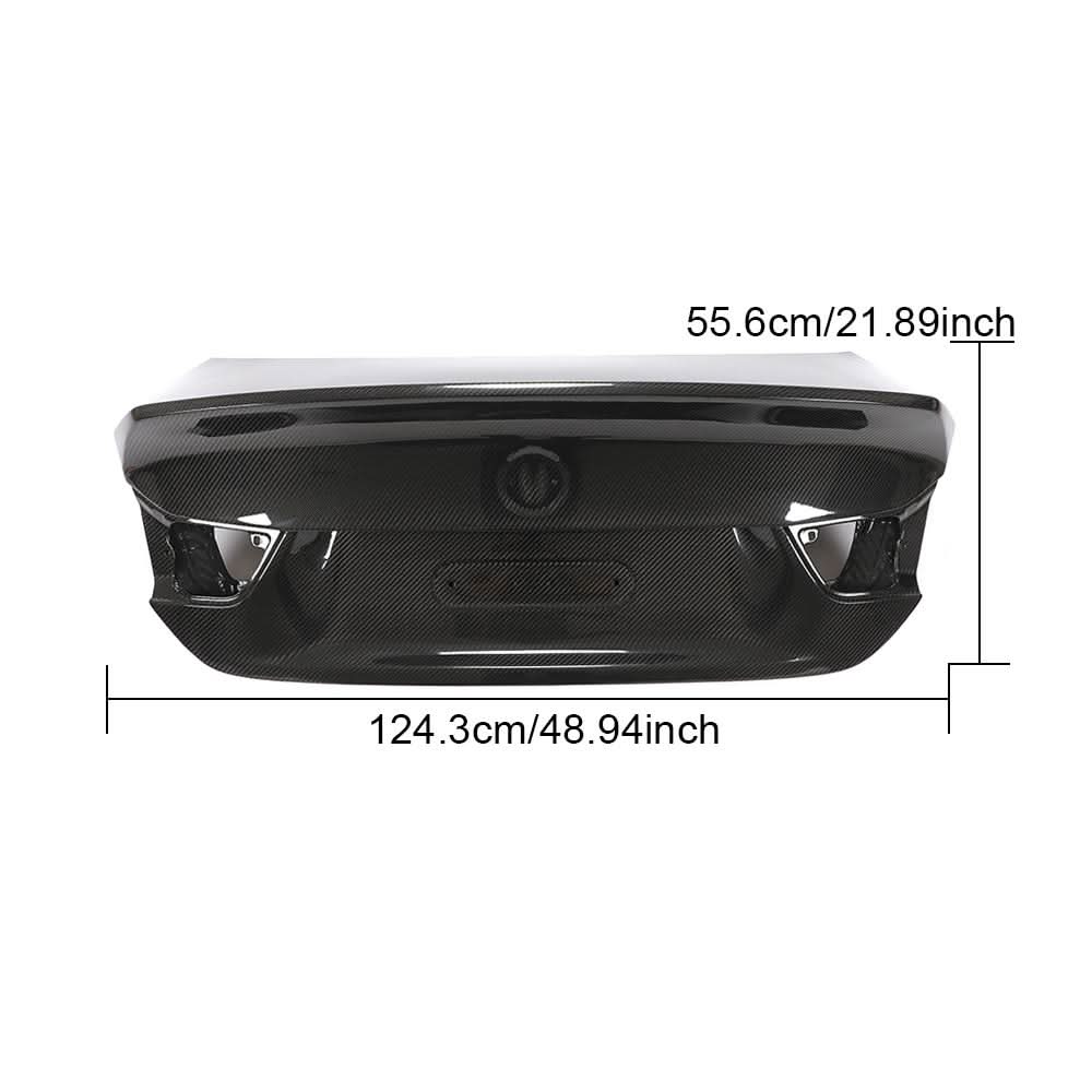 Carbon fiber trunk lid with high ducktail for BMW F32 4-Series and F82 M4 Coupe by K2 Industries, 2014-2020.