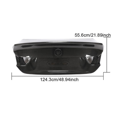 Carbon fiber trunk lid with high ducktail for BMW F32 4-Series and F82 M4 Coupe by K2 Industries, 2014-2020.