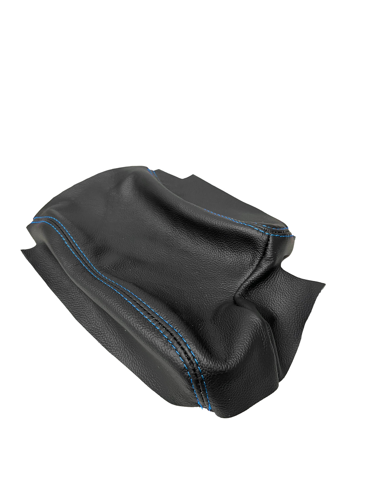 BMW E36 E46 1991-1999 genuine suede and leather center console armrest cover in blue, custom upholstery by JTS.
