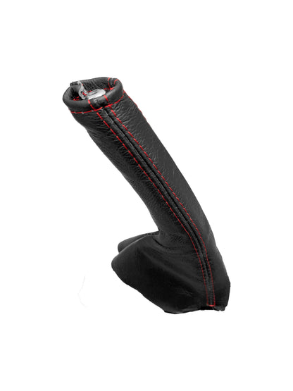 Leather parking brake boot cover for Porsche Boxster 1997-2004 986 996, crafted by JTS Custom Upholstery.