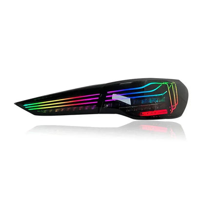 Vekto RGB CSL style OLED tail lights for BMW G22 G23 G26 4 Series and G82 G83 M4, featuring sleek LED design and vibrant illumination.