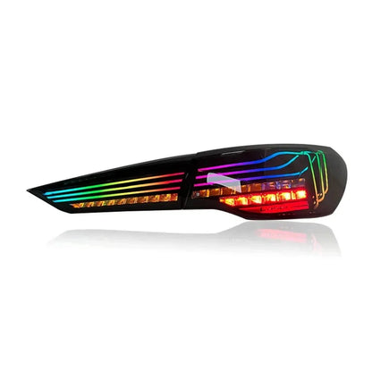Vekto RGB CSL style OLED tail lights for BMW G22/G23/G26 4 Series and G82/G83 M4, featuring sleek LED light design.