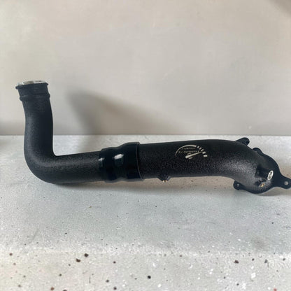 Palenon Performance B48 B46 charge pipe for BMW F & G chassis and Supra 2.0T, visible with metallic finish and inlet connections.
