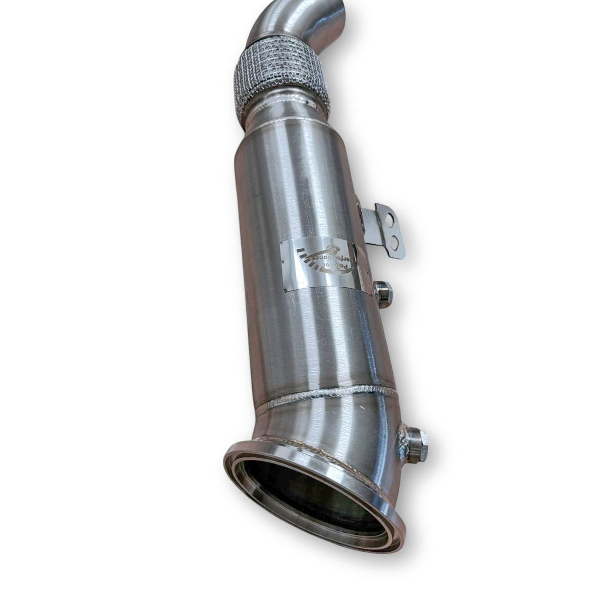 Palenon Performance B58 Racing Downpipe for BMW Supra 3.0T and M340i, M440i, X5, X7 models, with metallic finish and twin exhaust outlets.