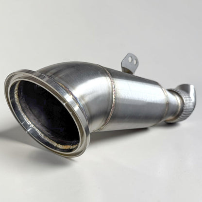 Palenon Performance B58 Racing Downpipe for BMW M340i, M440i, X5, X7, and other models, showing the exhaust pipe and fittings.
