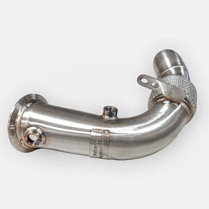Palenon Performance S63 Race Downpipe for BMW F10 M5, F12 M6, F06, F13 M6 with Competition engine, high-performance exhaust upgrade.