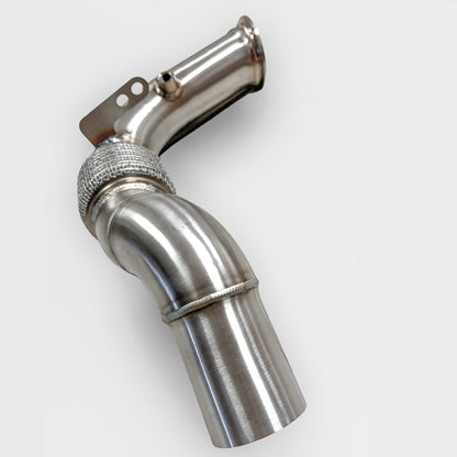 Palenon Performance S63 Race Downpipe for BMW F10 M5, F12 M6, F06 M6 including Competition, high-performance exhaust component.